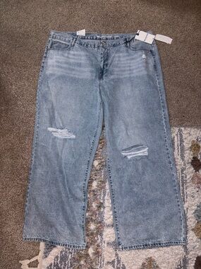 Wallflower Distressed Wide Leg Jeans in Light Blue